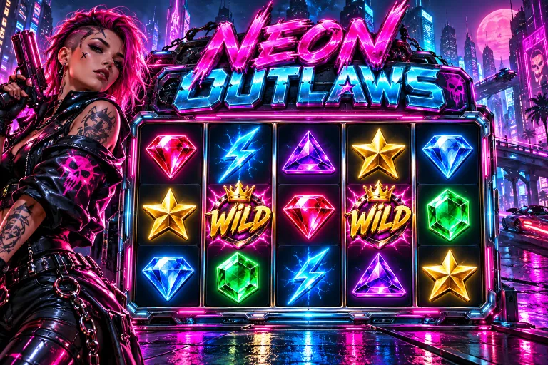 Neon Outlaws — slots game artwork